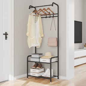 Мултифункционална закачалка с 2 рафта за обувки