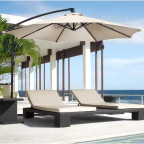 Градински чадър, диаметър 3 м. - Бежов