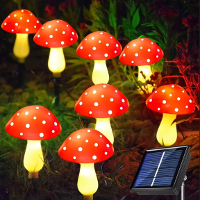 Соларни LED лампи Гъбка, 8 броя