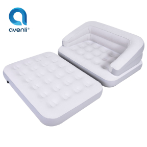 Avenli - 5 в 1 надуваем ергономичен разтегателен диван с кадифено флокирано покритие с мек допир, 199 х 138 х 62 cm.