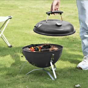 Барбекю на дървени въглища с капак - ø36 см.