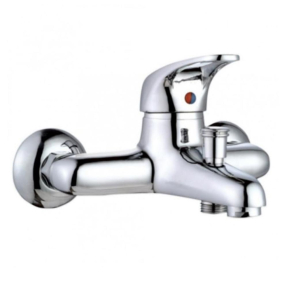 Смесител за баня Rosberg R57100AZ2, Хоризонтален, Хром покритие, Цинков материал, Сребрист