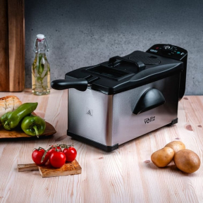 Фритюрник Oliver Voltz OV51980P, 2000W, 3 литра, Напълно разглобяем, Инокс/Черен