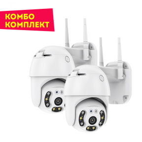 2бр. водоустойчиви, безжични камери с нощно видеонаблюдение и запис на карта
