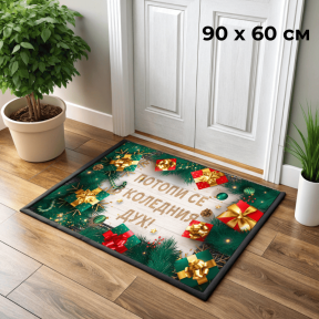 90x60 см Коледна изтривалка, подаръци