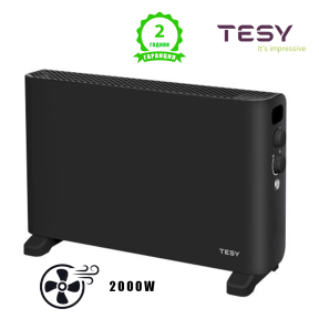 Конвектор TESY с 4 степени на мощност и вентилатор (CN 207 ZF B), черен