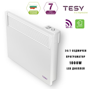 WiFi конвектор TESY Седмичен програматор 24 / 7, 1000W, за стена (CN 031 100 EI CLOUD W)