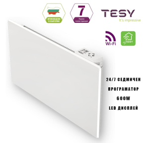 WiFi конвектор TESY Седмичен програматор 24 / 7, 600W, за под прозорец (CN 06 060 EА CLOUD W)