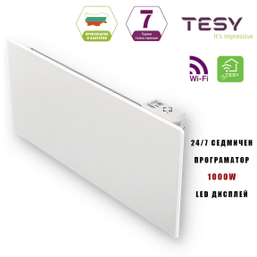 WiFi конвектор TESY Седмичен програматор 24 / 7, 1000W, за под прозорец (CN 06 100 EА CLOUD W)
