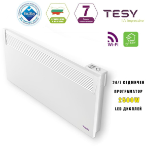 WiFi конвектор TESY Седмичен програматор 24 / 7, 2500W, за стена (CN 031 250 EI CLOUD W)