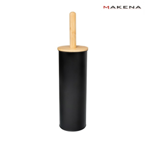Четка за тоалетна Makena Black Bamboo с бамбукови елементи, черен