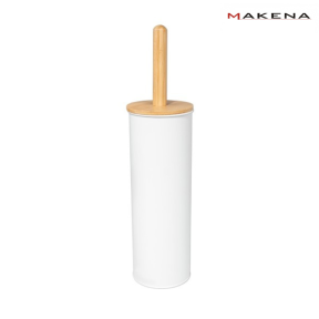 Четка за тоалетна Makena White Bamboo с бамбукови елементи, бял