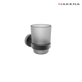 Чаша за четки за зъби Makena Round, черен мат