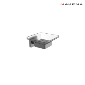 Стъклена сапунерка Makena Square, черен мат