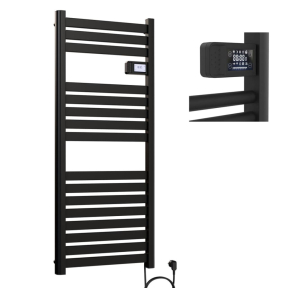 Алуминиева електрическа лира Cascada 500 x 1200 мм, Черна, 500 W