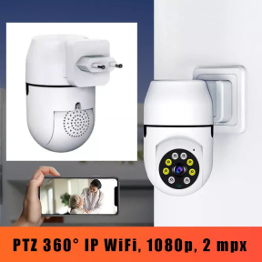 Безжична Панорамна 360° PTZ Куполна IP WiFi камера, включване директно в контакт 220V, 1080p, 2 mpx