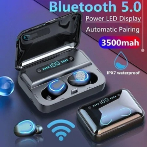 Безжични слушалки/ Wireless BT V5.0, Waterproof/ Sweatproof, 1200mAh, Noise Canceling,Черен