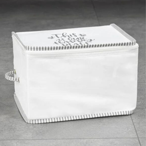 Бял органайзер с надпис, 30x22x20 см.