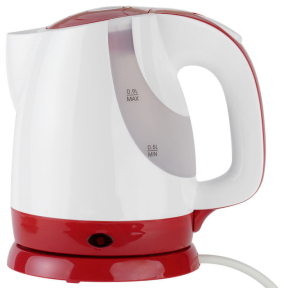 Електрическа кана Oliver Voltz OV51230F, 1300W, 900ml, мерителна скала, бял/червен