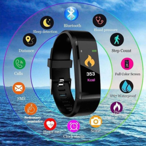 Фитнес гривна M4 Band Black, HR, Калории, Крачкомер, Bluetooth, SMS Нотификации