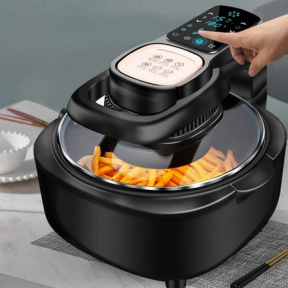 7 литра Air Fryer - Фритюрник с горещ въздух и прозрачен капак , 1200 W, Тъч скрийн управление