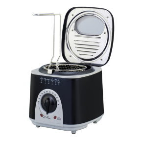 Фритюрник и уред за приготвяне на фондю Rosberg R51980BF, 950W, 1 л, 80-190°C, незалепващо покритие, 6 бр. вилици