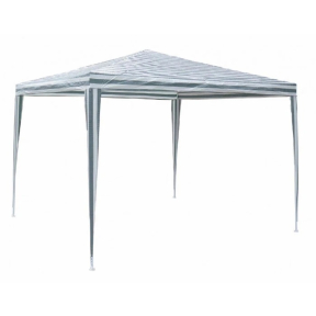 Градинска шатра от полиетилен, бяло и зелено - 2.4x2.4 м.