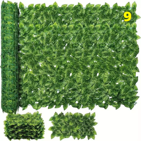 Ограда от изкуствени листа с шарки на диня - пеперомия за външна декорация