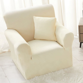 Кадифен калъф за фотьойл  - Кремав