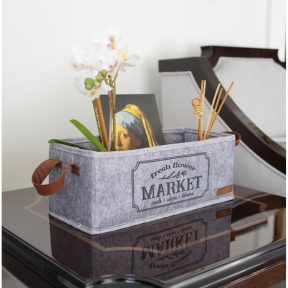 Кутия за съхранение с кожени дръжки