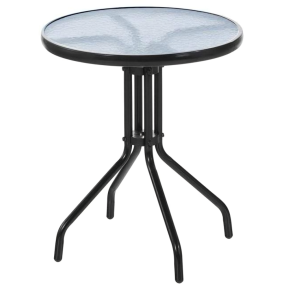 Кръгла градинска маса с прозрачно матирано стъкло - ø70 см.