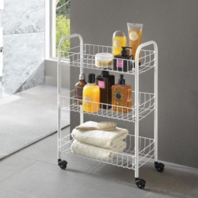 Преносима етажерка с 3 метални рафта  Преносима етажерка с 3 метални рафта