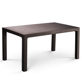 Ратанова правоъгълна маса с регулируеми крачета за нивелиране - 120x70 см.