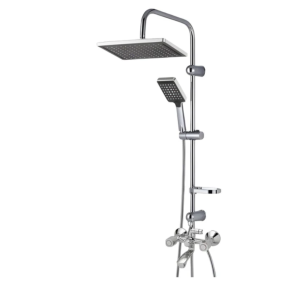 Душ система с правоъгълна пита , слушалка и смесител