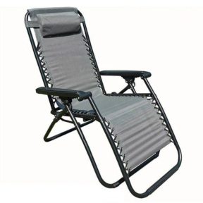 Сгъваем шезлонг тъмносив Zero gravity 173x67x110 см
