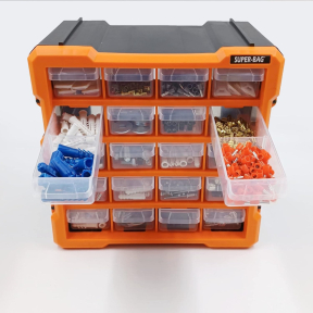 Шкафче органазайзер с 20 прозрачни чекмеджета 265х155х265 мм