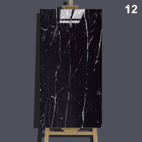 Самозалепващо декоративно пано за стена - 60x30 см, черен мрамор - 1