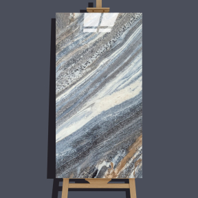 Самозалепващо декоративно пано за стена - сив мрамор със златни линии, 60x30 см.