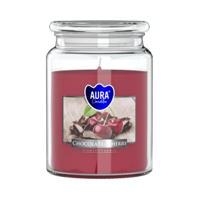 Ароматизирана свещ с капак, ø9.9x14 см - череша и шоколад