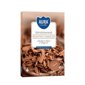 Чаени свещи 6 бр., ø3.9x1.5 см - сандалово дърво