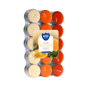 Ароматизирани свещи 30 бр., ø3.9x1.5 см - портокал
