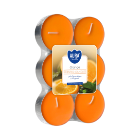 Чаени свещи 6 бр., ø5.7x2.2 см - портокал