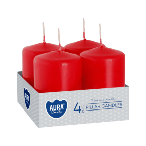  Свещи вотив 4 бр., ø3.8x6 см - червен