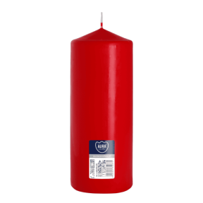 Свещ пилон, ø7.8x20 см - червен