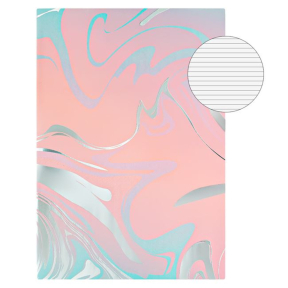 Тетрадка с меки корици, A4, широки редове, 40 листа - розова 