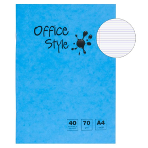 Тетрадка с меки корици, A4, широки редове, 40 листа - синя