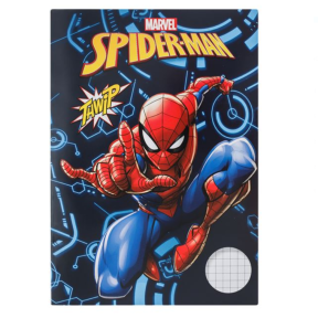 Тетрадка с меки корици, A5, малки квадратчета, 40 листа - Спайдърмен