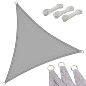 Триъгълен сенник с метални халки, 3x3x3 м. - Графит