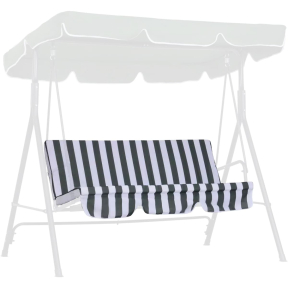 Възглавница за триместна градинска люлка - зелено-бяло райе