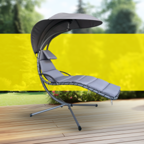 Висящ стол - шезлонг, сив